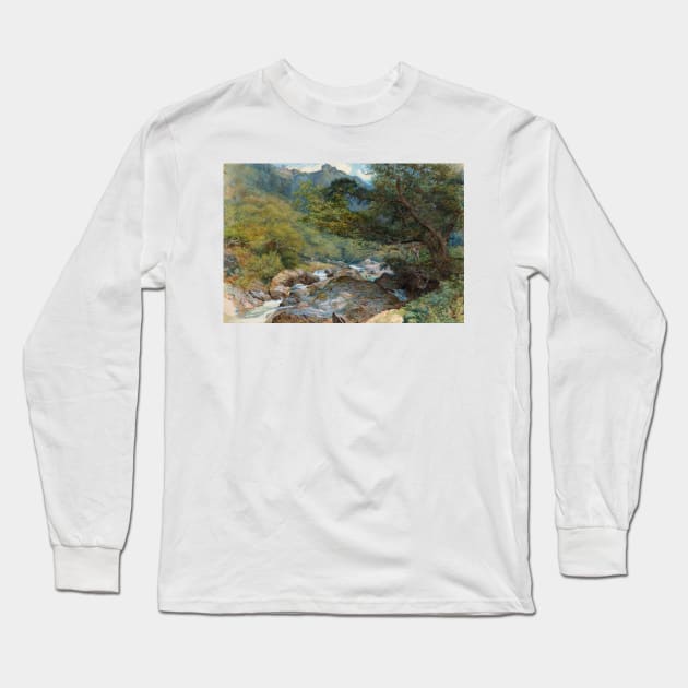 On the East Lyn, North Devon by William Henry Millais Long Sleeve T-Shirt by Classic Art Stall